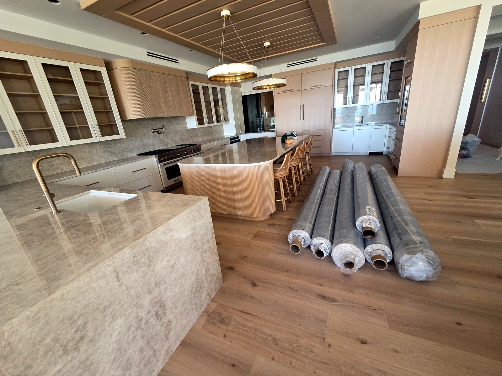 Designer furniture and decor delivered to a finished luxury home